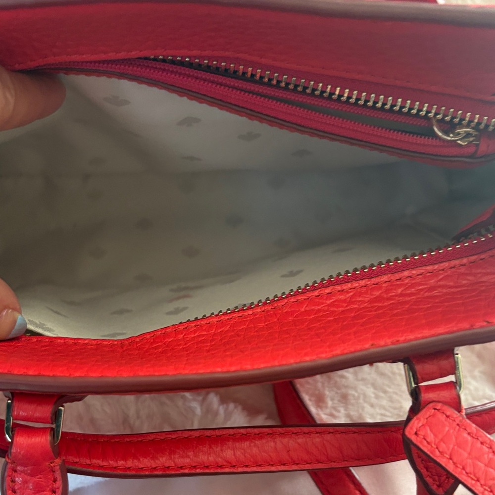 kate spade vibrant red pebbled leather satchel - Picture 16 of 16